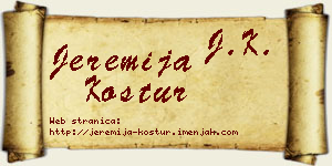 Jeremija Kostur vizit kartica
